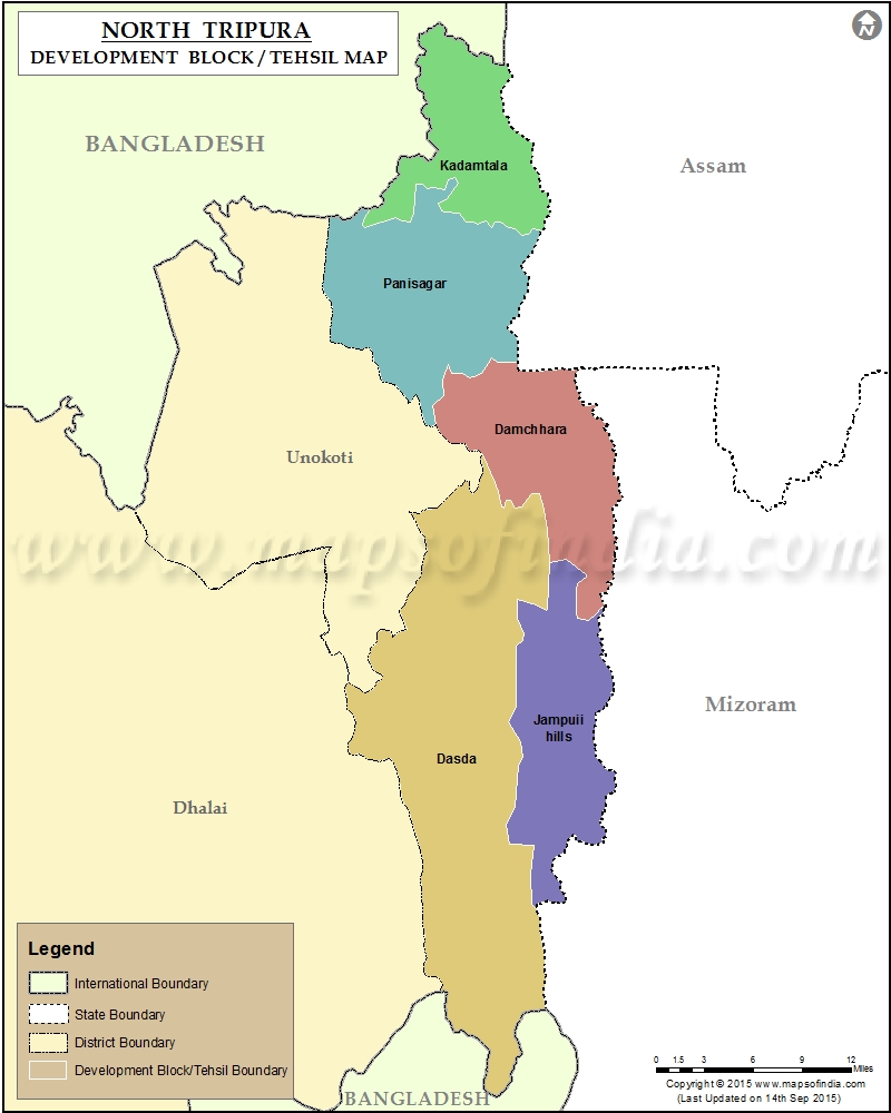 Tehsil Map of North Tripura 