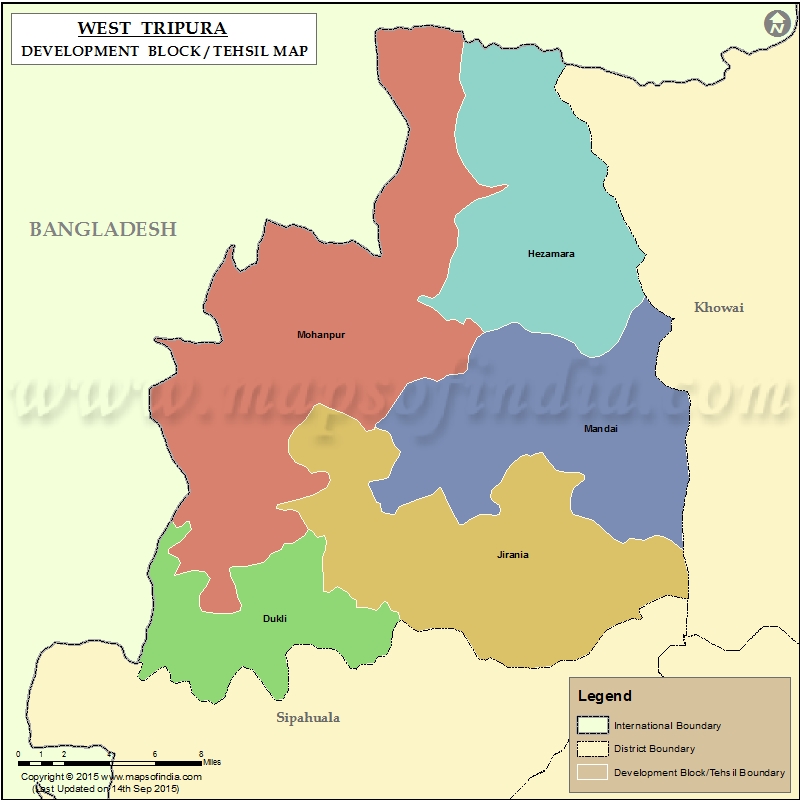 Tehsil Map of West Tripura 