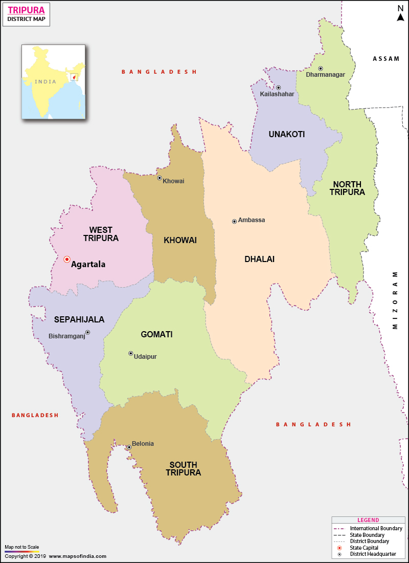 Tripura District Map