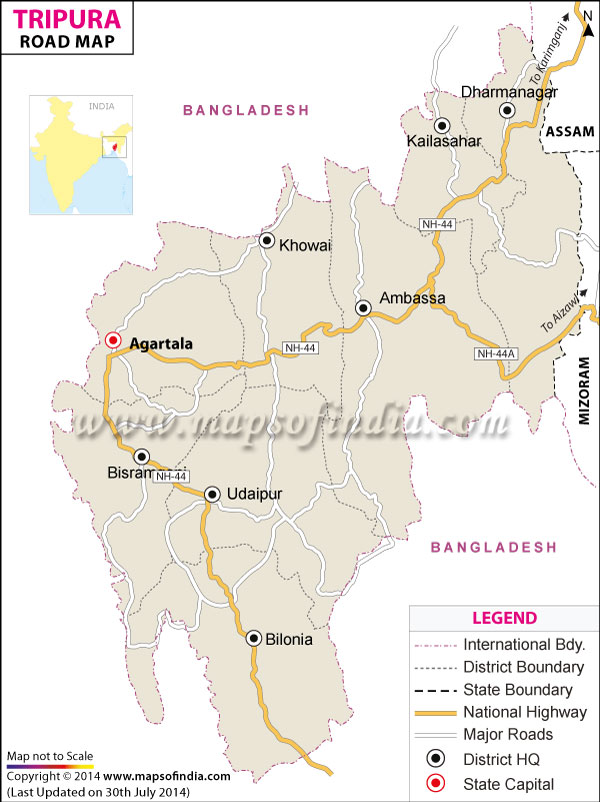Tripura Road Map