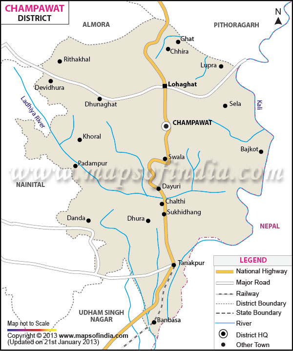 Champawat District Map