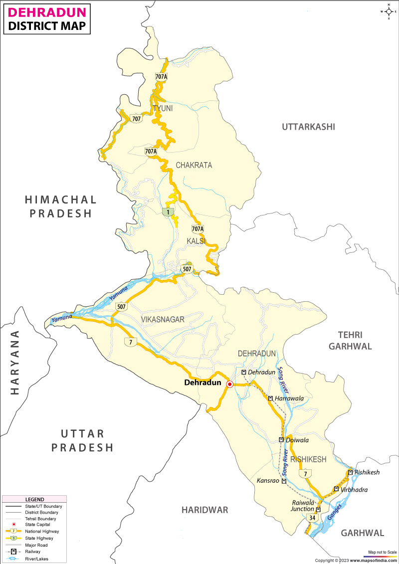Dehradun In India Map Dehradun District Map