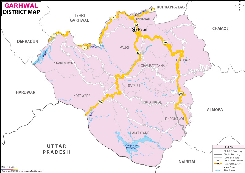 Garhwal District Map