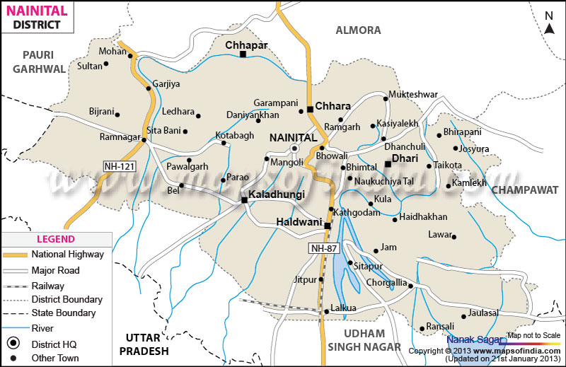 Nainital District Map