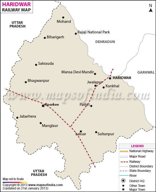 Railway Map of Haridwar