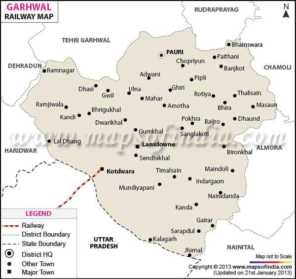 Railway Map of Garhwal