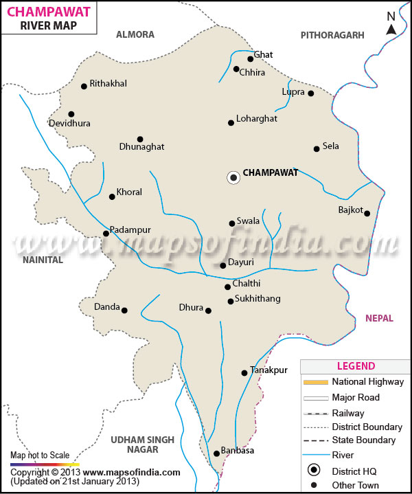  River Map of Champawat