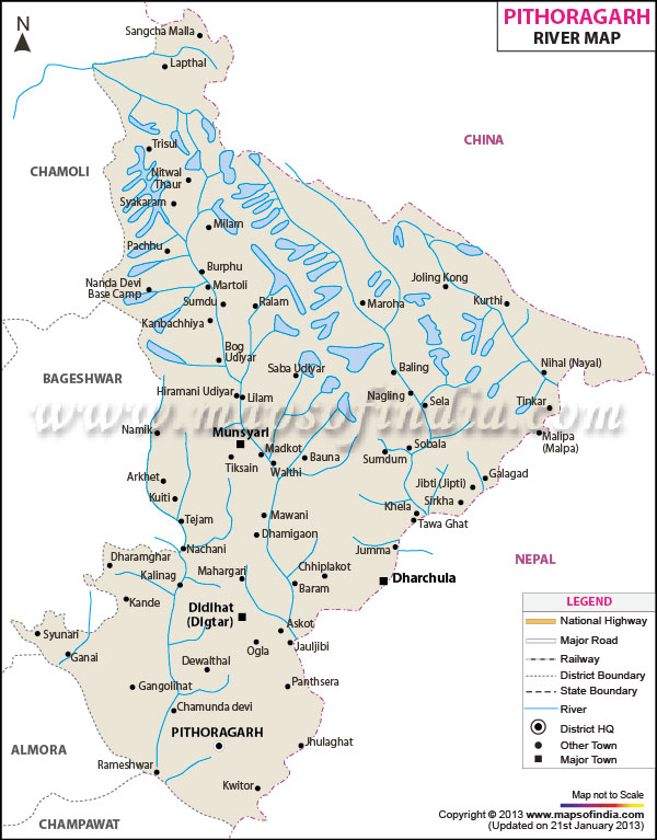  River Map of Pithoragarh