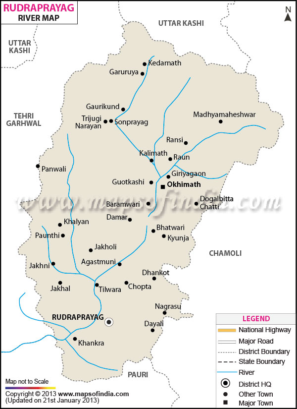  River Map of Rudra Prayag
