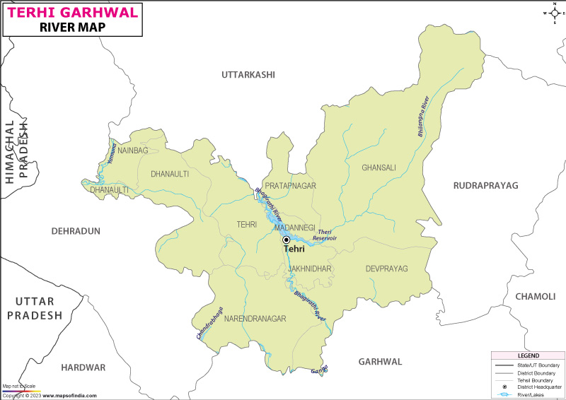 River Map of Tehri Garhwal
