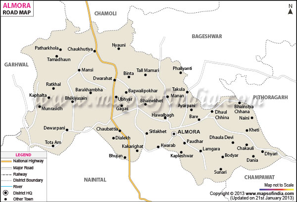 Road Map of Almora