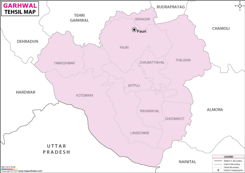  Tehsil Map of Garhwal