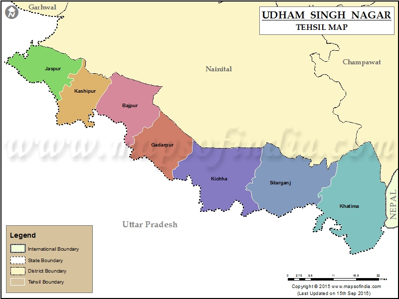  Tehsil Map of Udham Singh Nagar