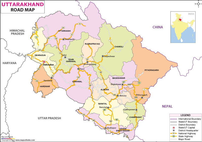 Uttarakhand Road Map