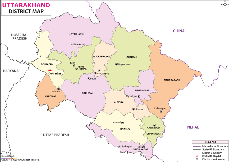 District Map of Uttarakhand