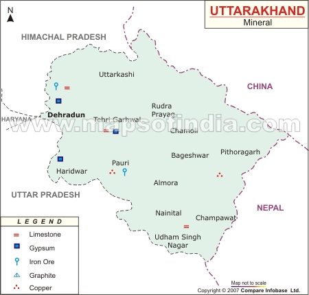 Uttarakhand Minerals Map