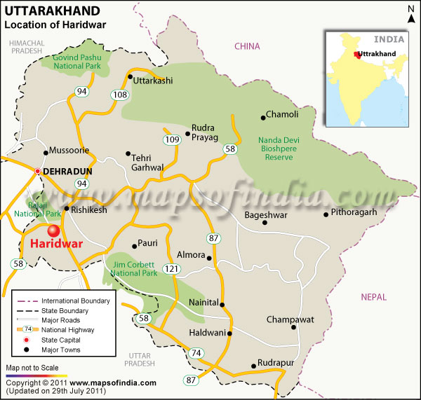 Location Map of Haridwar