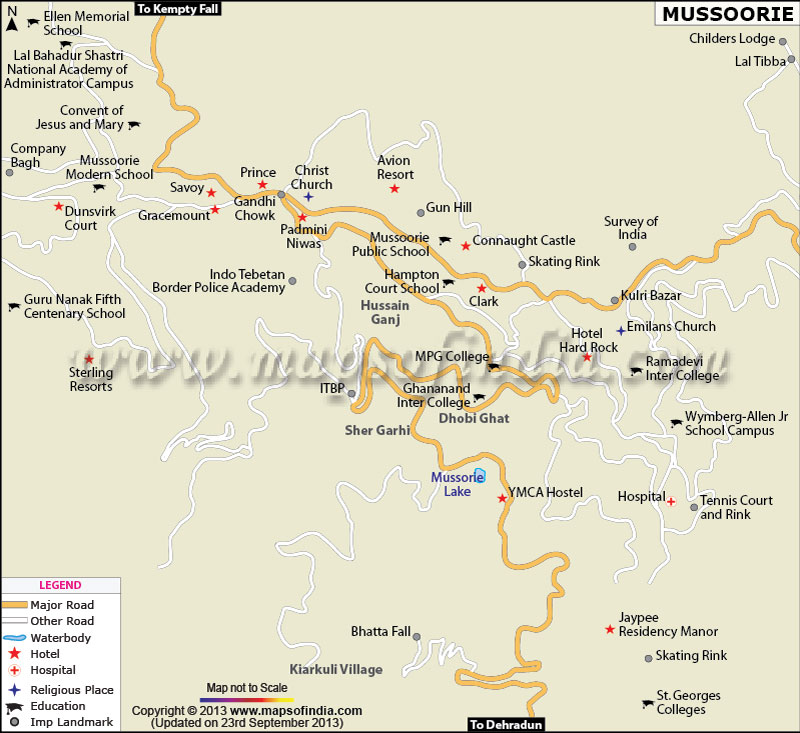 Mussoorie City Map