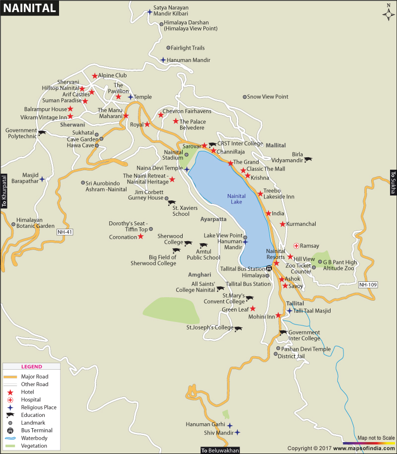 Nainital City Map