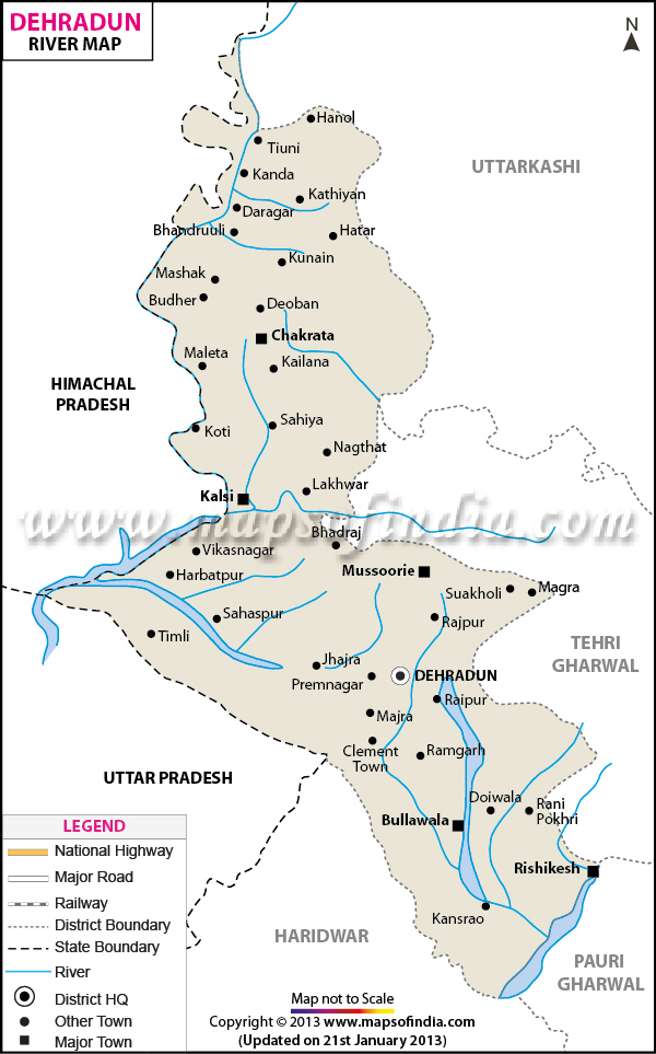 Dehradun River Map
