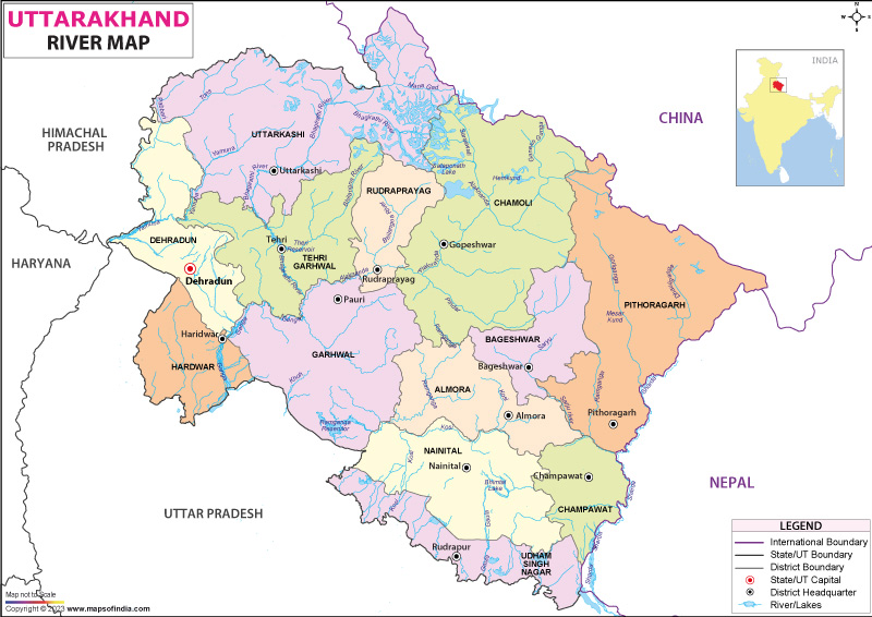 Uttarakhand River Map