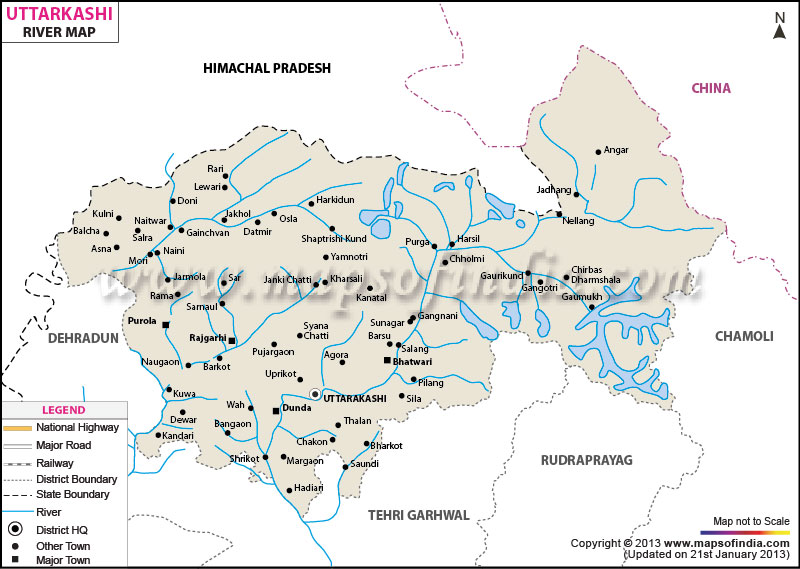 Uttarkashi River Map