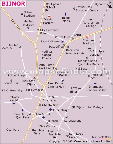 Bijnor In Up Map Bijnor City Map