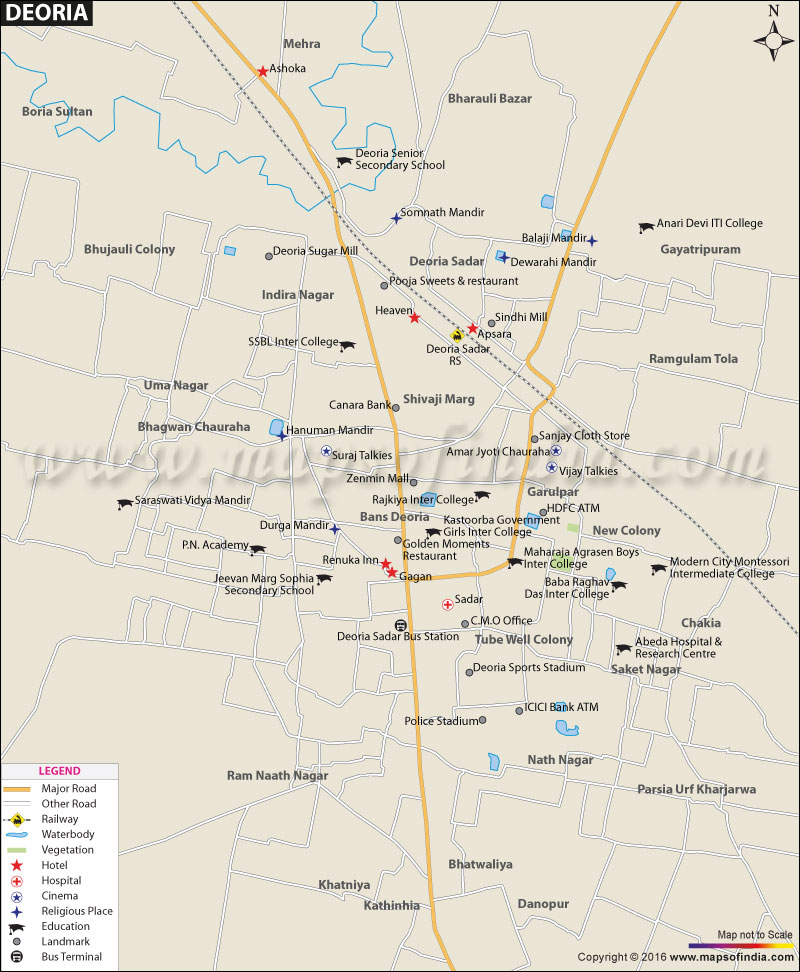 Deoria Location Map