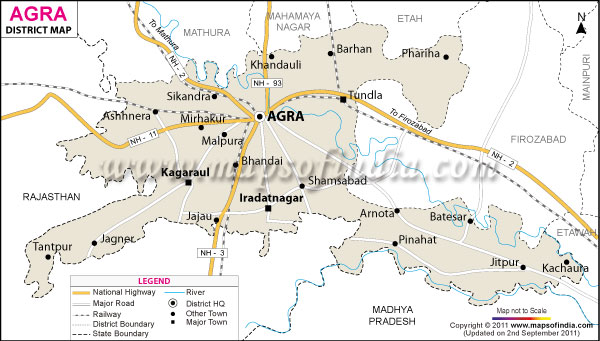 District Map of Agra