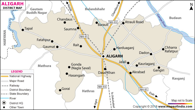 District Map of Aligarh