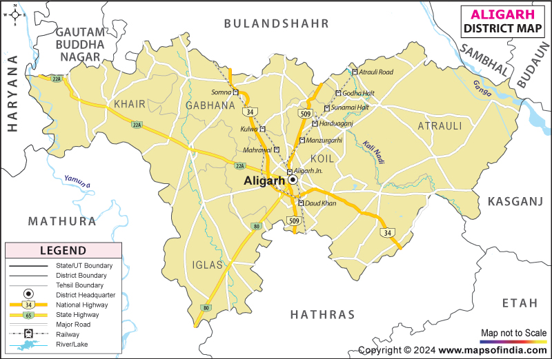 District Map of Aligarh