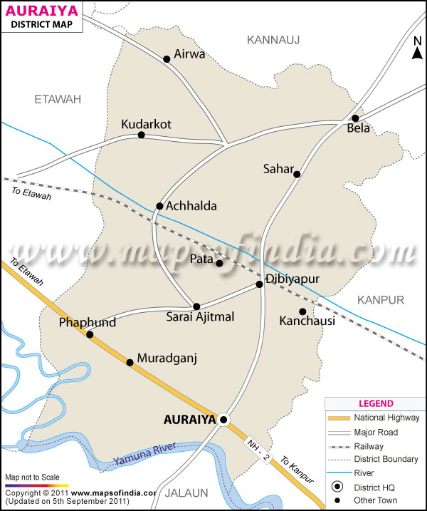 District Map of Auraiya