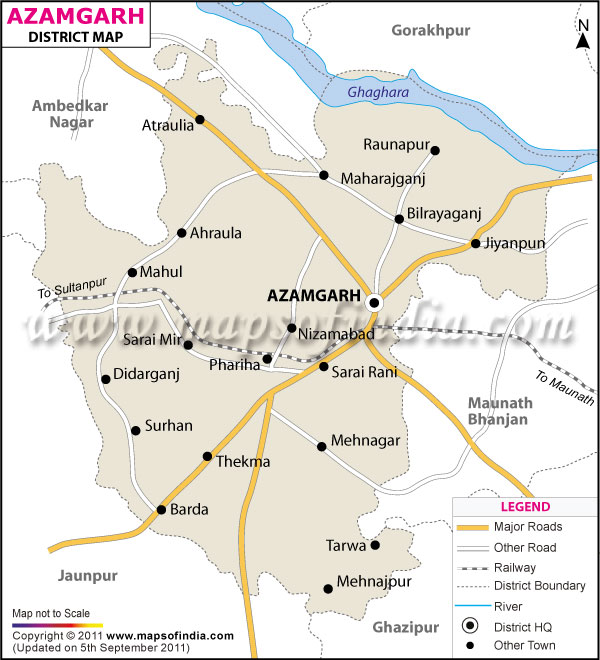 District Map of Azamgarh