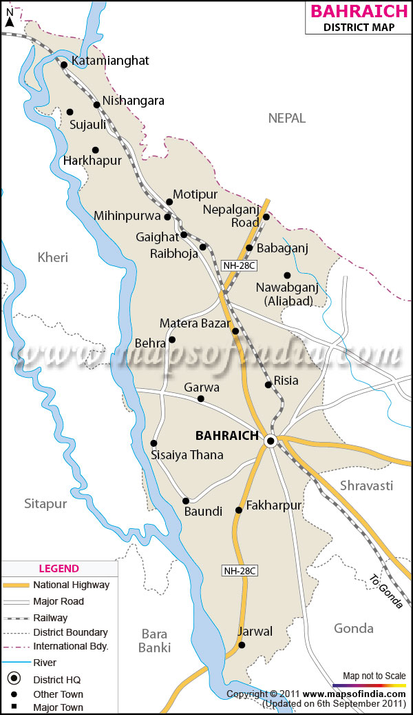 District Map of Bahraich
