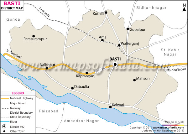 District Map of Basti