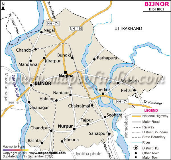 District Map of Bijnor