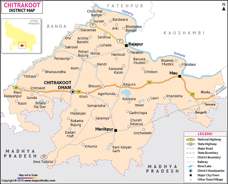 District Map of Chitrakoot