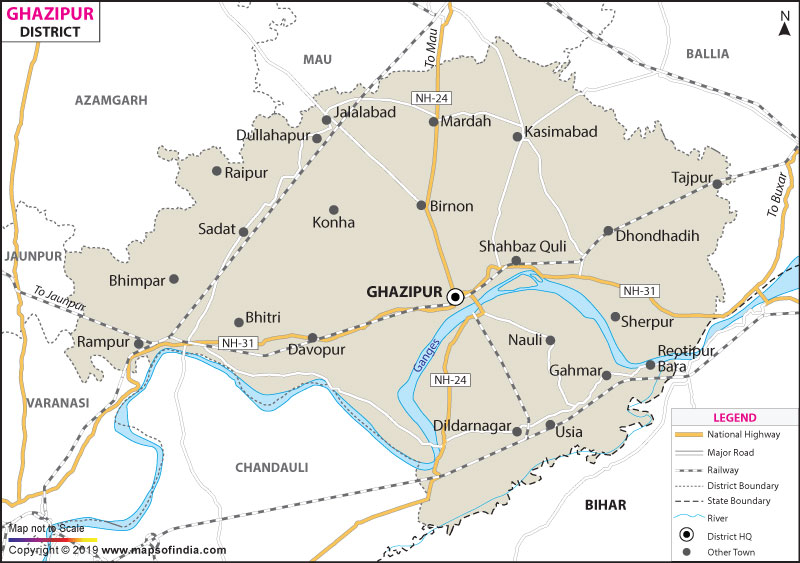 District Map of Ghazipur