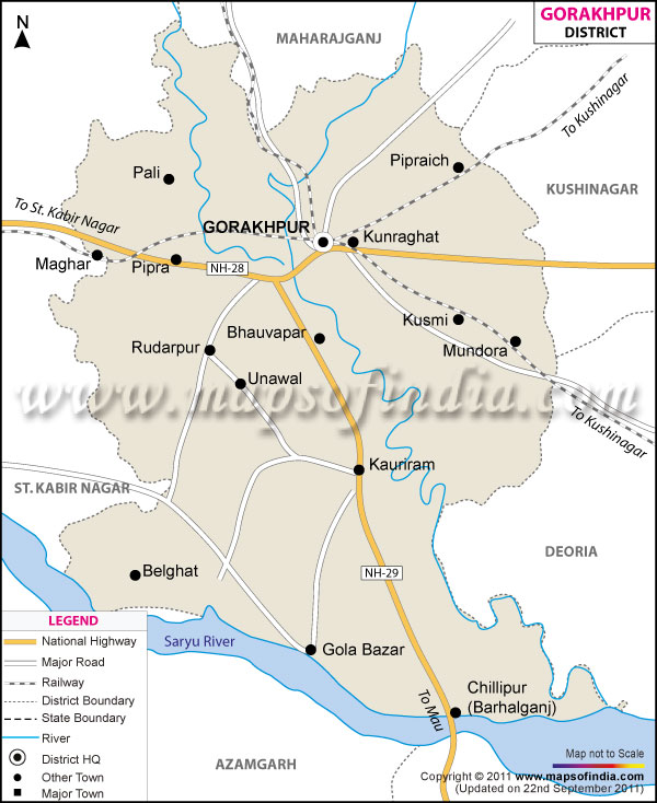 District Map of Gorakhpur