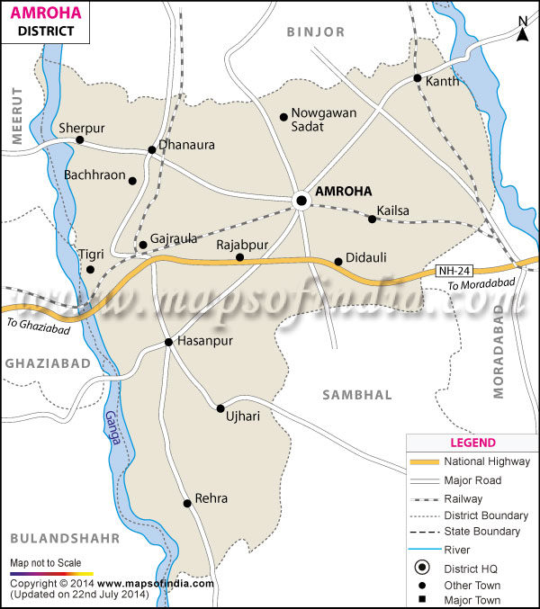 District Map of Jyotiba Phule Nagar