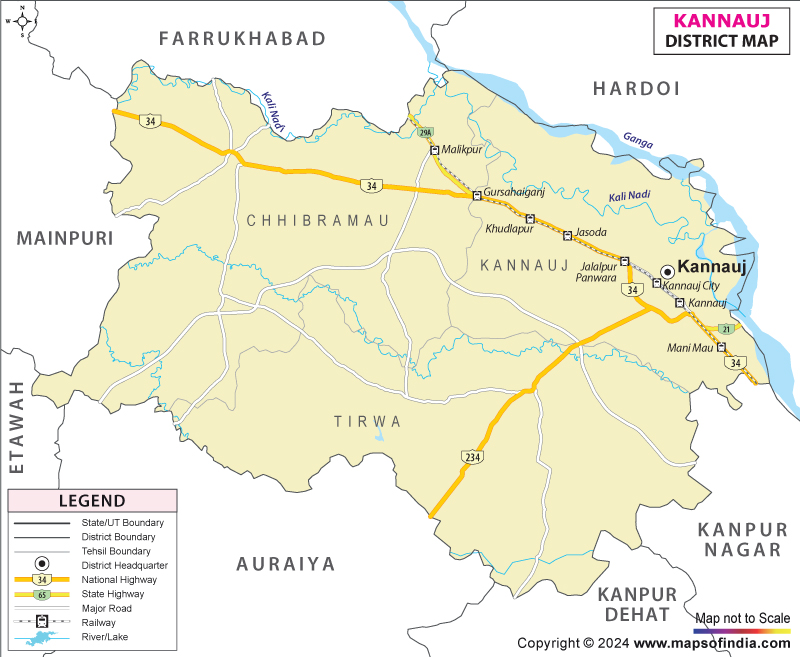 District Map of Kannauj District Map of Kannauj
