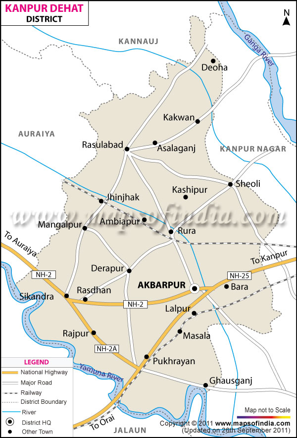 District Map of Kanpur Dehat