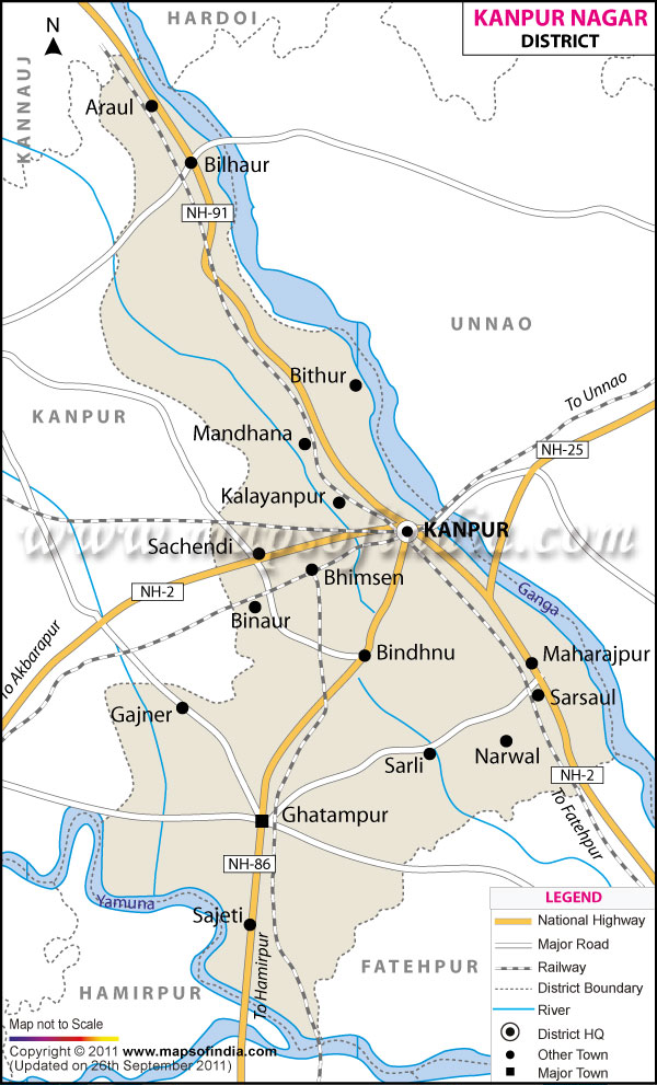 District Map of Kanpur Nagar