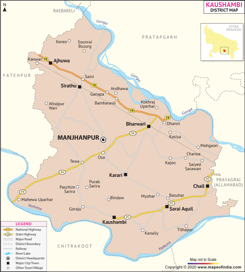 District Map of Kaushambhi