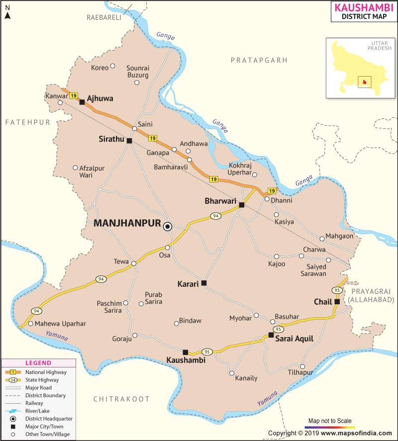 District Map of Kaushambhi District Map of Kaushambhi