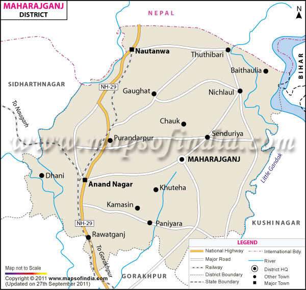 District Map of Mahrajganj