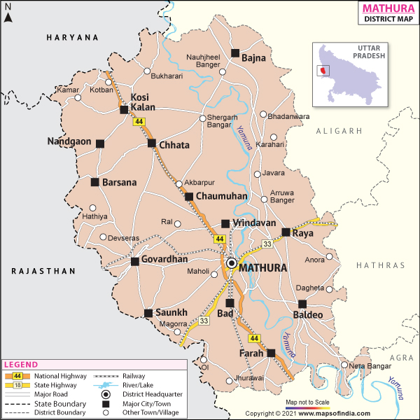 District Map of Mathura
