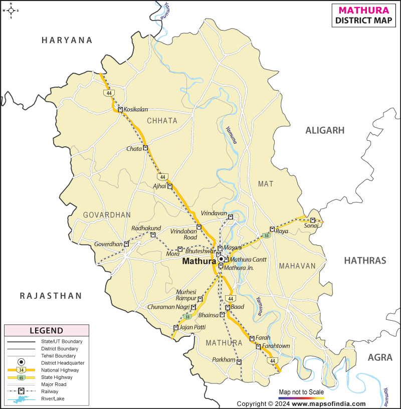 District Map of Mathura