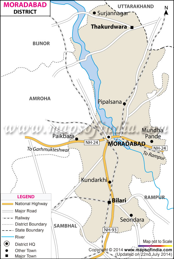 District Map of Moradabad