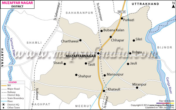 District Map of Muzaffarnagar